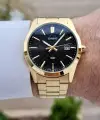 Casio Kadranı Siyah Kordonu Gold Renk Erkek Kol Saati