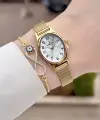 Rakamlı Gold Renk Hediye Paketli 21 Mm Kadın Kol Saati