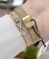 Rakamlı Gold Renk Hediye Paketli 21 Mm Kadın Kol Saati