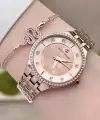 David Guner DGISTE27 Rose Renk Kesme Camlı Kadın Kol Saati ve Bileklik