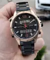 Daniel Klein DKISTE410 Kasası Rose Kordonu Siyah Renk Analog ve Dijital Dual Time Erkek Kol Saati