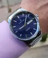 Kadranı Lacivert Kordonu Gümüş Renk Erkek Kol Saati