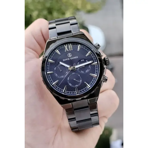 David Guner DGISTE53 Kadranı Lacivert Kordonu Siyah Renk İç Göstergeleri Aktif Erkek Kol Saati