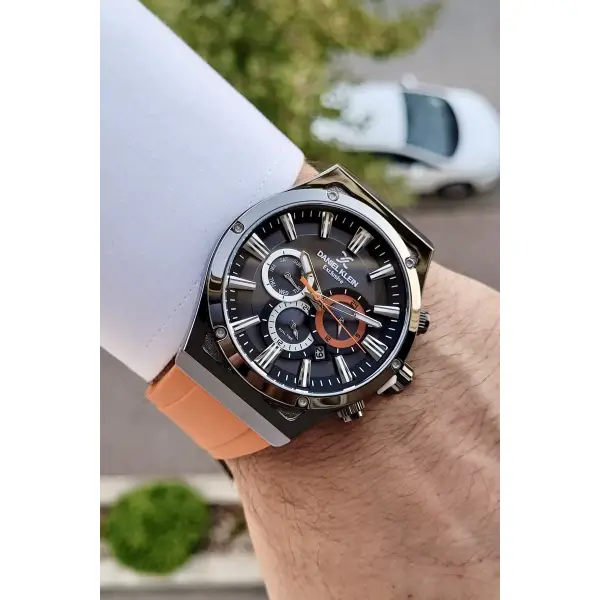 Daniel Klein DKISTE619 Turuncu Renk İç Göstergeleri Aktif Fonksiyonlu Erkek Kol Saati