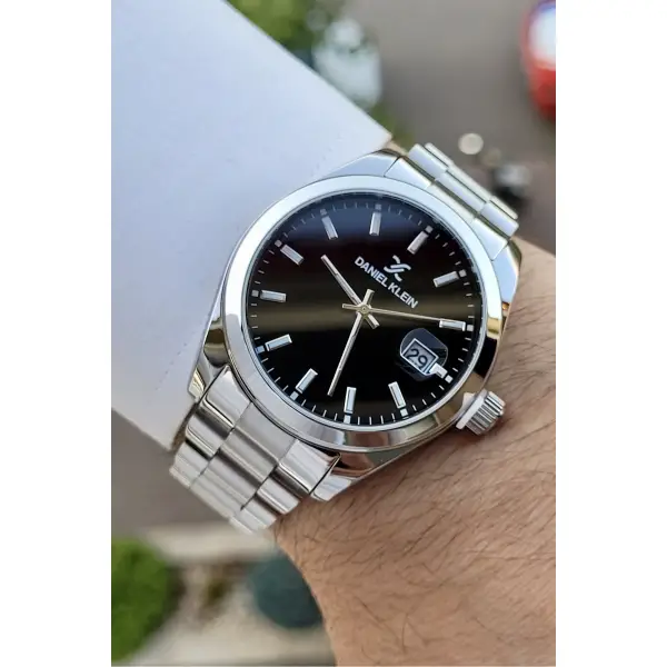 Daniel Klein DKISTE207 Gümüş Siyah Renk Takvimli Erkek Kol Saati
