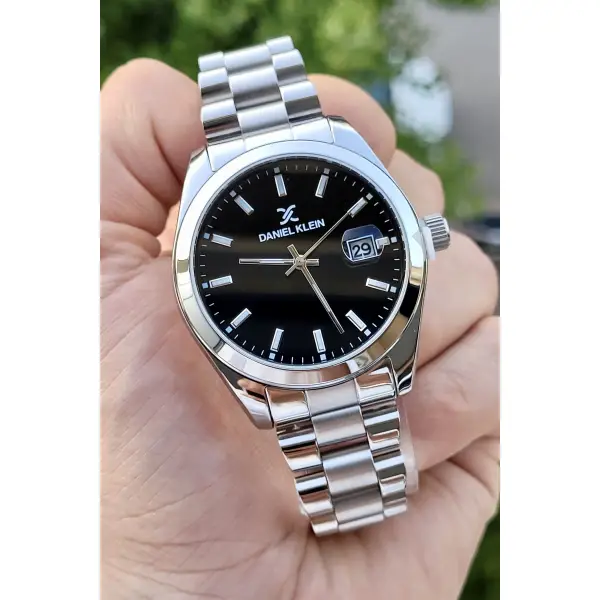 Daniel Klein DKISTE207 Gümüş Siyah Renk Takvimli Erkek Kol Saati
