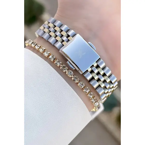 Daniel Klein DKISTE183 Kadranı Gümüş Renk Takvim Ve Gün Fonksiyonlu Kadın Kol Saati ve Bileklik