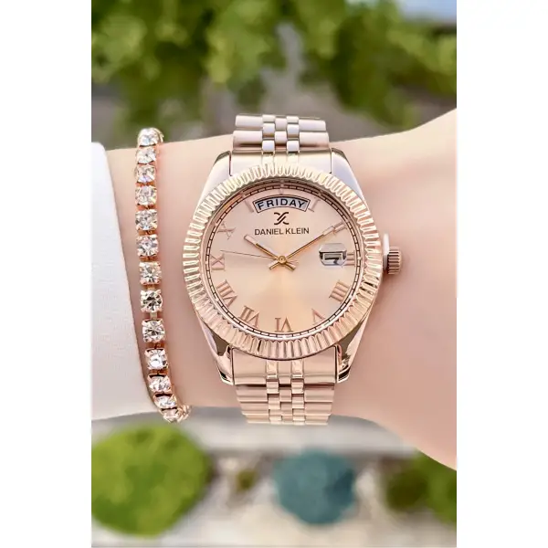 Daniel Klein DKISTE181 Rose Renk  Takvimli Kadın Kol Saati ve Bileklik