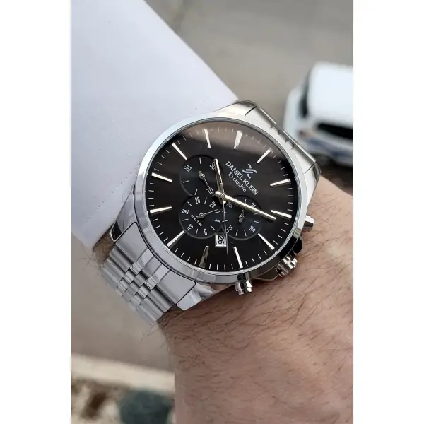 Daniel Klein DKISTE395 Fonksiyonları Aktif 2 Yıl Garantili Kadranı Siyah Kordonu Gümüş Renk Erkek Kol Saati