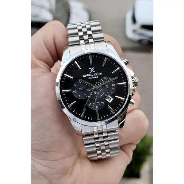 Daniel Klein DKISTE395 Fonksiyonları Aktif 2 Yıl Garantili Kadranı Siyah Kordonu Gümüş Renk Erkek Kol Saati