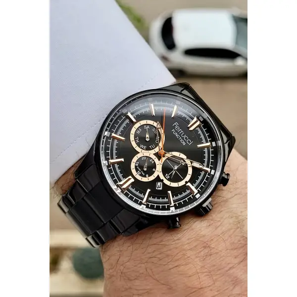 Ferrucci FCISTE101 Siyah Renk İç Göstergeleri Aktif Fonksiyonlu Erkek Kol Saati