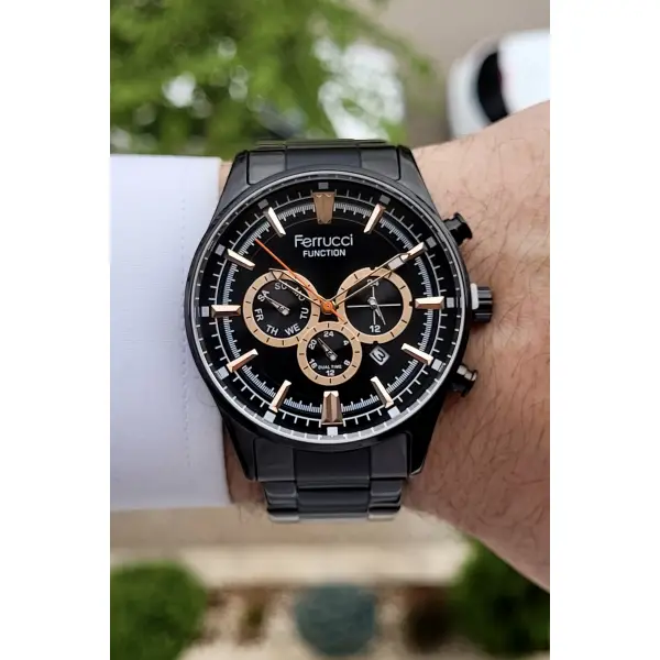 Ferrucci FCISTE101 Siyah Renk İç Göstergeleri Aktif Fonksiyonlu Erkek Kol Saati