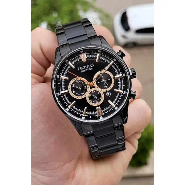 Ferrucci FCISTE101 Siyah Renk İç Göstergeleri Aktif Fonksiyonlu Erkek Kol Saati
