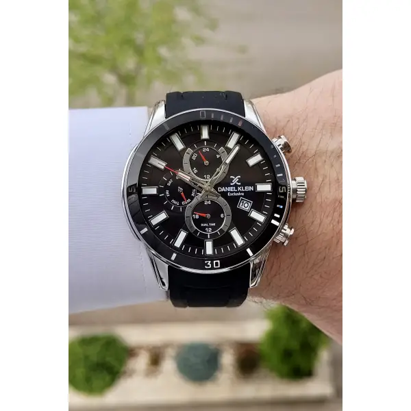 Daniel Klein DKISTE134 Kasası Gümüş Kordonu Siyah Renk iç Göstergeleri Aktif Fonksiyonlu 2 Yıl Garantili Erkek Kol Saati