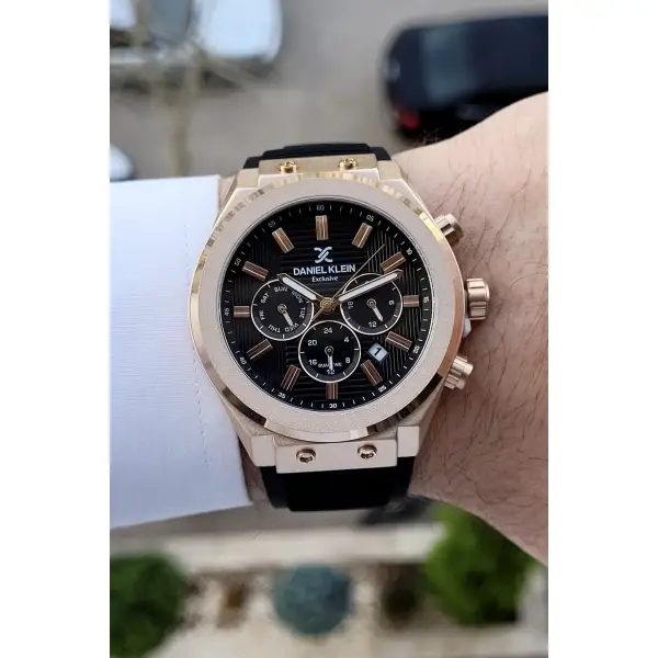 Daniel Klein DKISTE256 iç Göstergeleri Aktif Fonksiyonlu 2 Yıl Garantili Kasası Rose Kordonu Siyah Renk Erkek Kol Saati