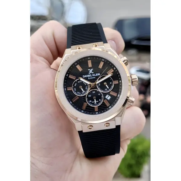 Daniel Klein DKISTE256 iç Göstergeleri Aktif Fonksiyonlu 2 Yıl Garantili Kasası Rose Kordonu Siyah Renk Erkek Kol Saati