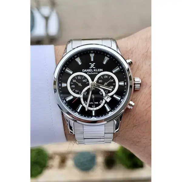 Daniel Klein DKISTE276 iç Göstergeleri Aktif Fonksiyonlu 2 Yıl Garantili Kadranı Siyah Gümüş Renk Erkek Kol Saati