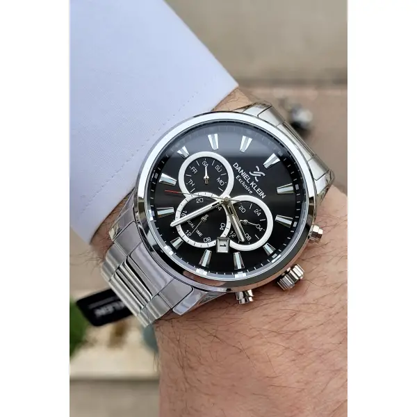 Daniel Klein DKISTE276 iç Göstergeleri Aktif Fonksiyonlu 2 Yıl Garantili Kadranı Siyah Gümüş Renk Erkek Kol Saati