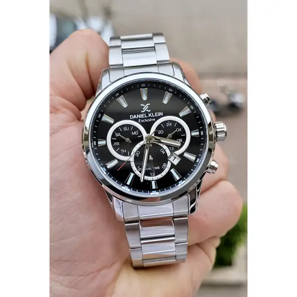 Daniel Klein DKISTE276 iç Göstergeleri Aktif Fonksiyonlu 2 Yıl Garantili Kadranı Siyah Gümüş Renk Erkek Kol Saati
