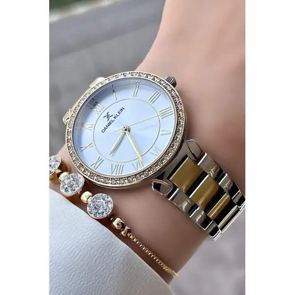 Daniel Klein DK3ISTE458 Sarı Gümüş Renk Kadın Kol Saati ve Bileklik