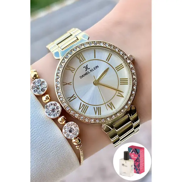 Kadın Kol Saati Bileklik ve Parfüm Hediyeli