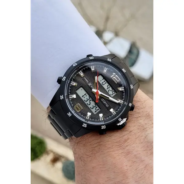 Daniel Klein DKISTE411 Siyah Renk Analog ve Dijital Dual Time Erkek Kol Saati