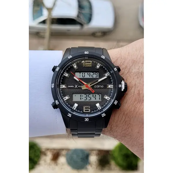 Daniel Klein DKISTE411 Siyah Renk Analog ve Dijital Dual Time Erkek Kol Saati