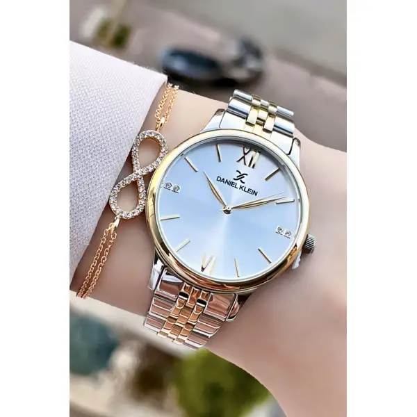 Daniel Klein DKISTE66 Gold Gümüş Renk Kadın Kol Saati Ve Bileklik