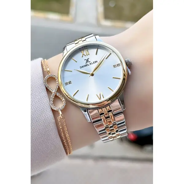 Daniel Klein DKISTE66 Gold Gümüş Renk Kadın Kol Saati Ve Bileklik
