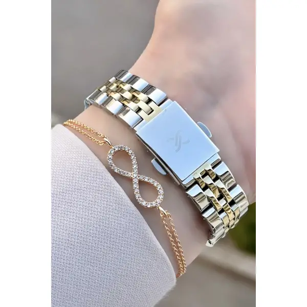 Daniel Klein DKISTE66 Gold Gümüş Renk Kadın Kol Saati Ve Bileklik