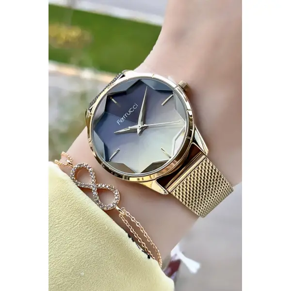 Ferrucci Fcıste168 Marka Kesme Camlı Kadın Kol Saati Bileklik