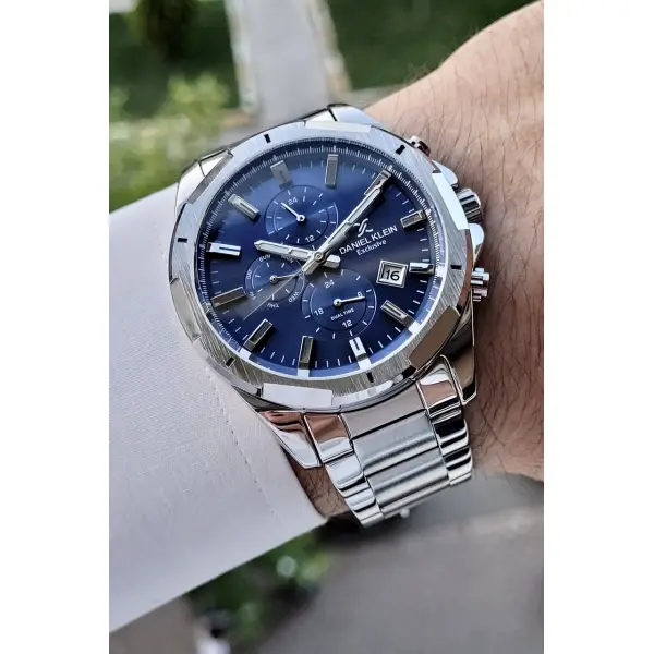 Daniel Klein DKISTE192 Kadranı Lacivert Kordonu Gümüş Renk İç Göstergeleri Aktif Fonksiyonlu Erkek Kol Saati