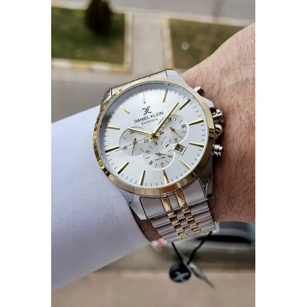 Daniel Klein DKISTE393 Gold Gümüş Renk iç Göstergeleri Aktif Fonksiyonlu 2 Yıl Garantili Erkek Kol Saati