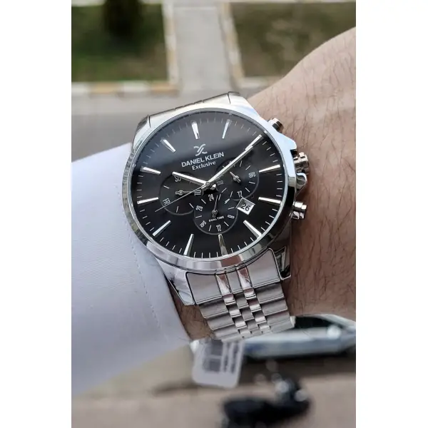 Daniel Klein DKISTE395 Fonksiyonları Aktif 2 Yıl Garantili Kadranı Siyah Kordonu Gümüş Renk Erkek Kol Saati