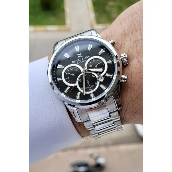 Daniel Klein DKISTE276 iç Göstergeleri Aktif Fonksiyonlu 2 Yıl Garantili Kadranı Siyah Gümüş Renk Erkek Kol Saati
