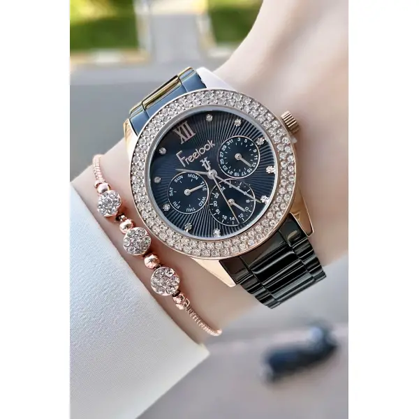 Freelook FLISTE10 Siyah Renk İç Göstergeleri Aktif Kadın Kol Saati ve Bileklik