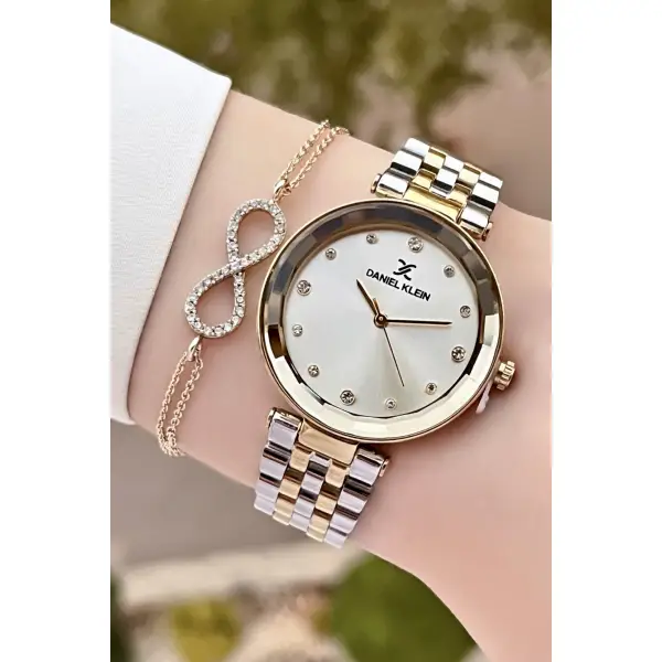 Daniel Klein DKISTE723 Kadranı Gümüş Kordonu Gold Gümüş Renk Kadın Kol Saati ve Bileklik