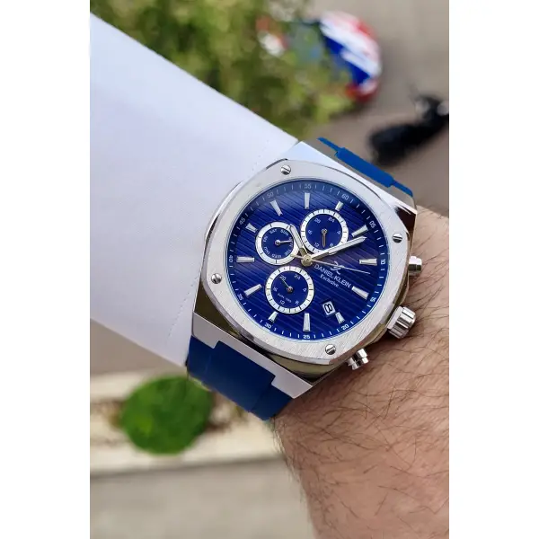 Daniel Klein DKISTE730 Kasası Gümüş Kordonu Lacivert Renk Büyük Kasa Erkek Kol Saati