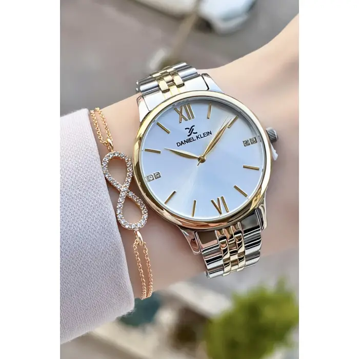 Daniel Klein DKISTE66 Gold Gümüş Renk Kadın Kol Saati Ve Bileklik