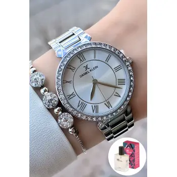 Kadın Kol Saati Bileklik ve Parfüm Hediyeli