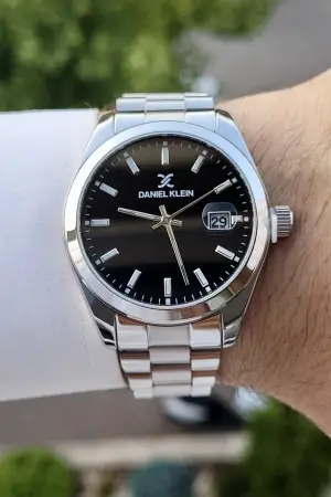 Daniel Klein DKISTE207 Gümüş Siyah Renk Takvimli Erkek Kol Saati