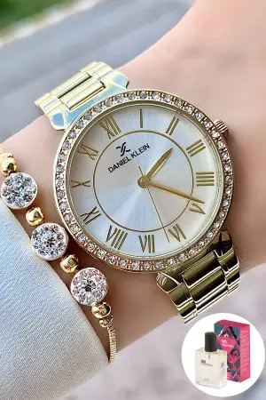 Kadın Kol Saati Bileklik ve Parfüm Hediyeli