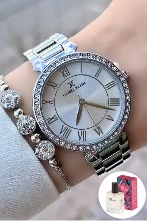 Kadın Kol Saati Bileklik ve Parfüm Hediyeli