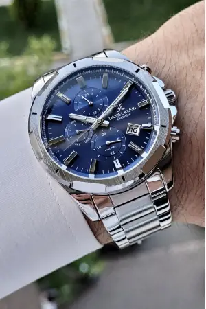 Daniel Klein DKISTE192 Kadranı Lacivert Kordonu Gümüş Renk İç Göstergeleri Aktif Fonksiyonlu Erkek Kol Saati