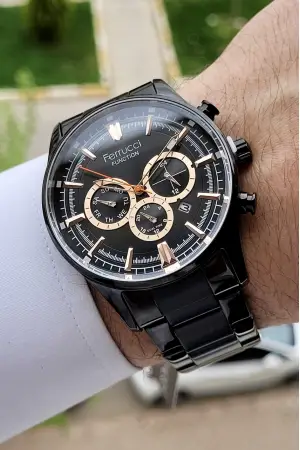 Ferrucci FCISTE101 Siyah Renk İç Göstergeleri Aktif Fonksiyonlu Erkek Kol Saati