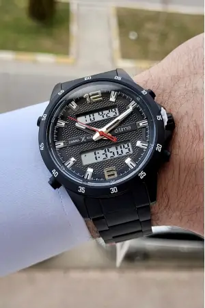 Daniel Klein DKISTE411 Siyah Renk Analog ve Dijital Dual Time Erkek Kol Saati