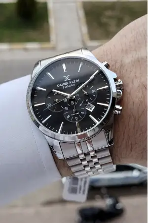 Daniel Klein DKISTE395 Fonksiyonları Aktif 2 Yıl Garantili Kadranı Siyah Kordonu Gümüş Renk Erkek Kol Saati
