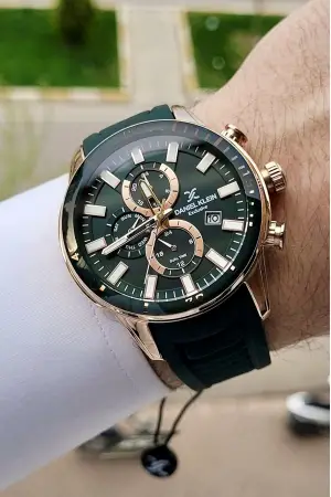 Daniel Klein DKISTE136 Kasası Rose Kordonu Yeşil Renk iç Göstergeleri Aktif Fonksiyonlu Erkek Kol Saati