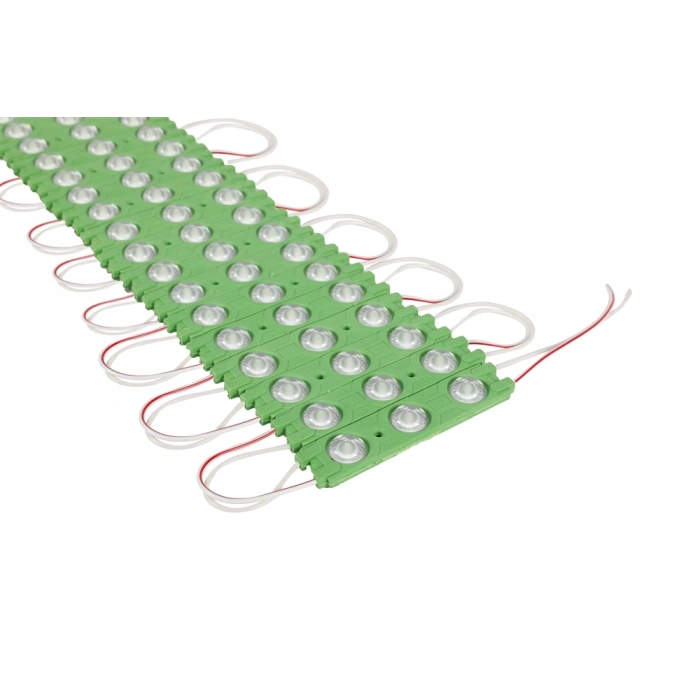 12 Volt 1.5 Watt 3 Lensli Yeşil 2835 SMD Led Modül IP65 10 Adet Modül