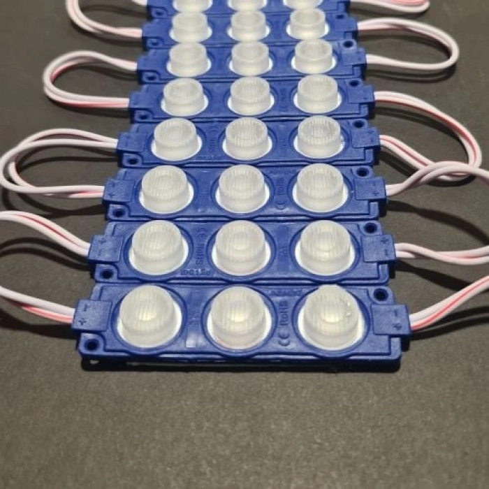 12V 3W 3’lü Lensli Modül LED – Araç Dekoratif Aydınlatma (1 ADET) MAVİ